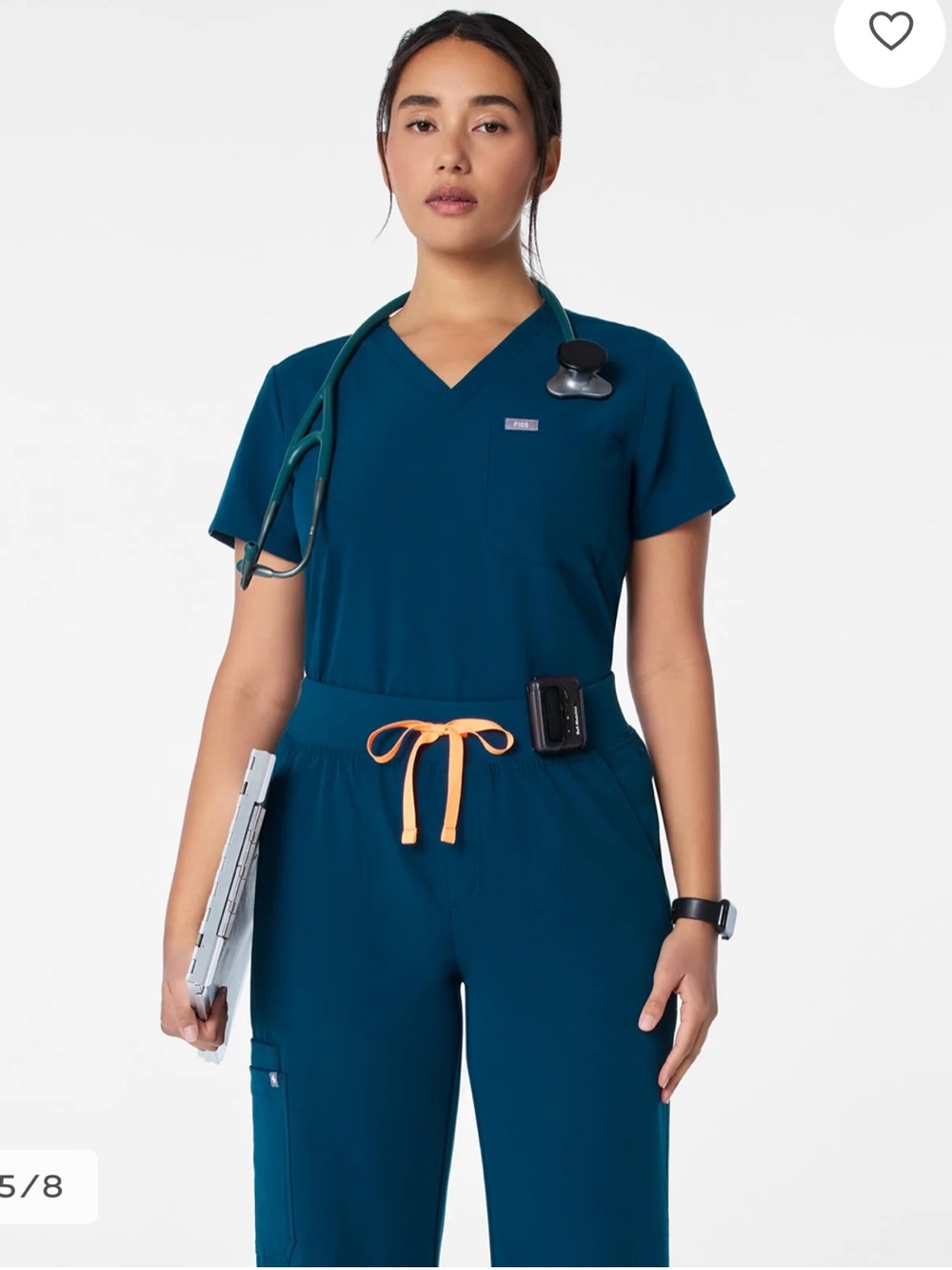 Figs Scrubs Set Technical Collection Women’s V-Neck Jumpsuit in Deep Reef